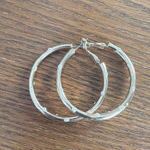 Ardene Gold Hoop Earrings with Rhinestones